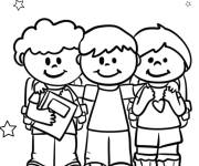 Coloriage Trois camarades