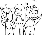 Coloriage Trois meilleurs belles amies
