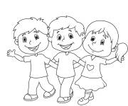 Coloriage Trois petits amis