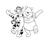 Coloriage et dessins gratuit Winnie l&rsquo;Ourson et Tigrou amis de Disney à imprimer