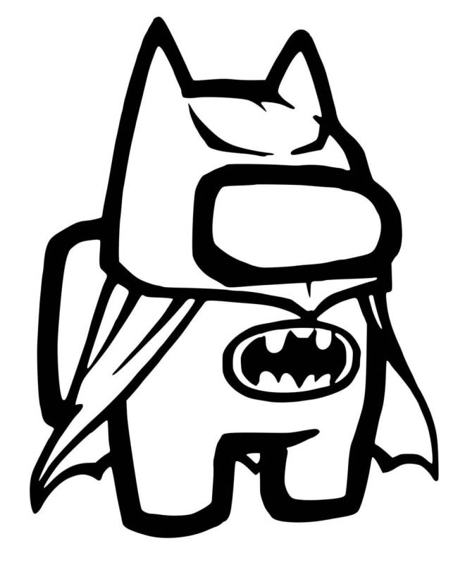 Coloriage et dessins gratuits Among Us Batman à imprimer