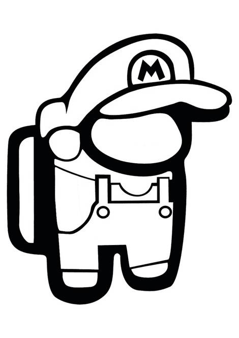 Coloriage et dessins gratuits Among Us Mario Bros à imprimer