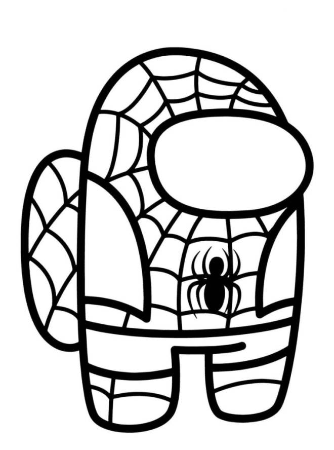 Coloriage et dessins gratuits Among Us Spiderman  à imprimer