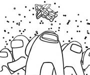 Coloriage &Eacute;quipe Among Us dans l'espace