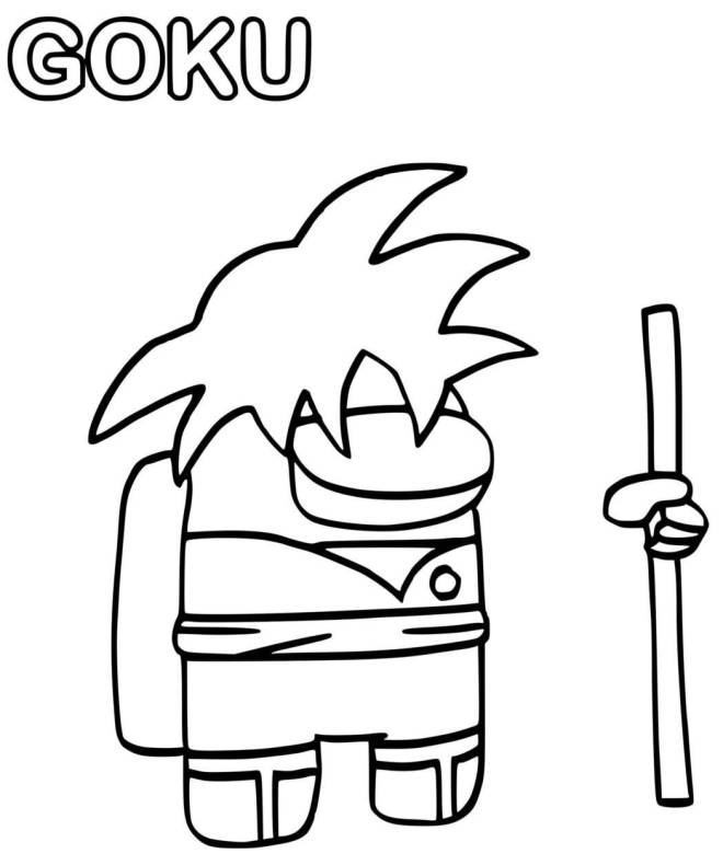 Coloriage et dessins gratuits Goku Among Us à imprimer