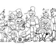 Coloriage Les astronautes en noir et blanc