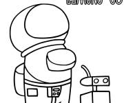 Coloriage un astronaute et un robot