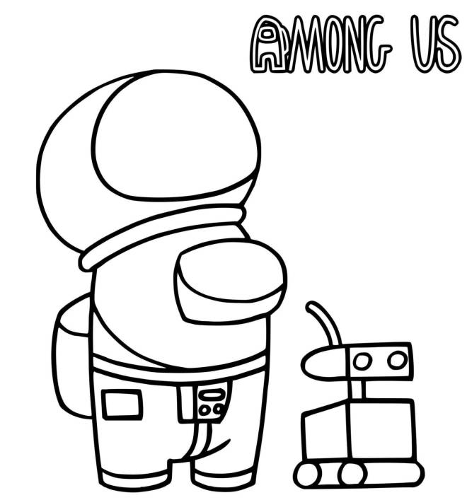 Coloriage et dessins gratuits un astronaute et un robot à imprimer
