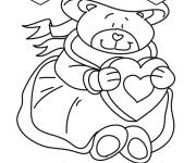 Coloriage et dessins gratuit Amour C&oelig;ur cartoon à imprimer