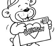 Coloriage et dessins gratuit Amour C&oelig;ur Saint-Valentin à imprimer