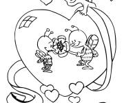 Coloriage et dessins gratuit Ange apporte un c&oelig;ur d'amour pour les abbeilles à imprimer