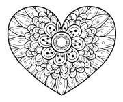 Coloriage Beau coeur d'amour avec motifs