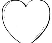 Coloriage et dessins gratuit C&oelig;ur d'amour facile en rouge à imprimer