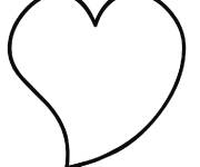 Coloriage et dessins gratuit C&oelig;ur d'amour facile pour enfants à imprimer