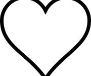 Coloriage C&oelig;ur d'amour simple stylis&eacute;