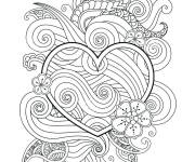 Coloriage Coeur d'amour abstrait