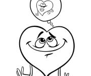 Coloriage Coeur d'amour amoureux