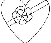 Coloriage Coeur d'amour d&eacute;cor&eacute; comme cadeau