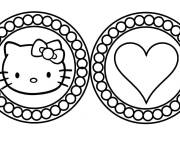 Coloriage Hello Kitty amour et coeur