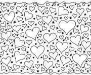 Coloriage Illustration de plusieurs coeurs d'amour