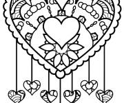 Coloriage Illustrations des coeurs d'amour complexe