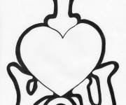 Coloriage Je t'aime &agrave; colorier