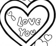 Coloriage Je t'aime dans un coeur d'amour