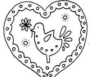 Coloriage Je t'aime mamie avec coeur d'amour