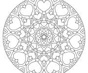 Coloriage Mandala coeur d'amour