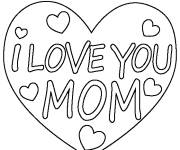 Coloriage Message d'amour pour nos mères dans un cœur