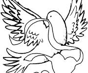 Coloriage Pigeon avec coeur d'amour