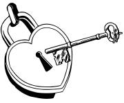 Coloriage Serrure de coeur d'amour