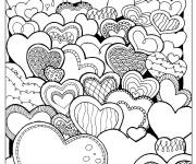 Coloriage Toutes formes de coeur d'amour