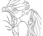 Coloriage Amoureux qui s'embrasse