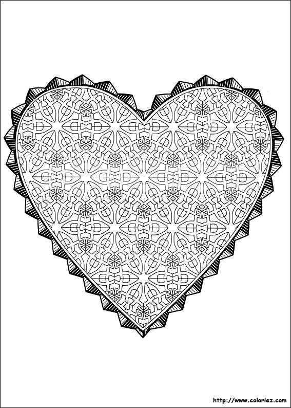 Coloriage et dessins gratuits Coeur Amour stylisé à imprimer