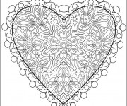 Coloriage Coeur d'Amour en ligne