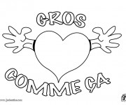 Coloriage Coeurs d'Amour gros