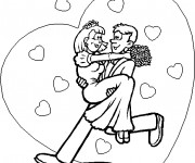 Coloriage Couple mariage amoureux