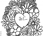 Coloriage Je t'aime en ligne