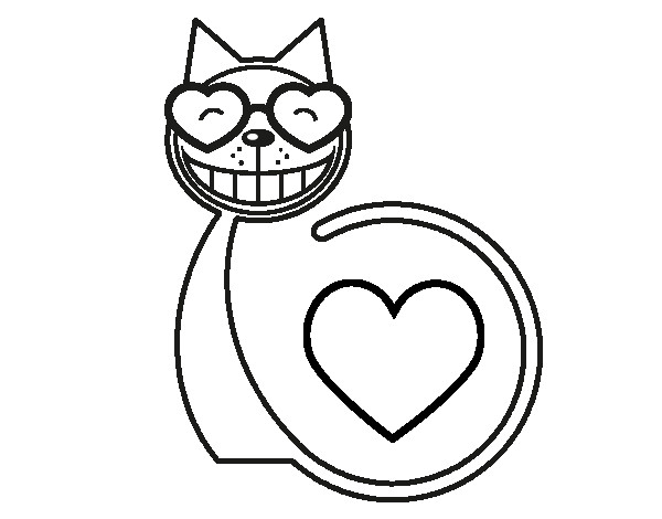 Coloriage et dessins gratuits Le Chat Amoureux à imprimer