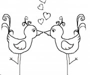 Coloriage Oiseaux d'Amour