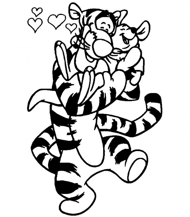 Coloriage et dessins gratuits Tigre en Amour à imprimer