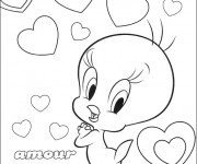 Coloriage Twitty et Amour