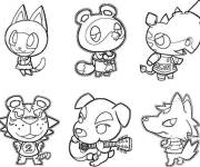 Coloriage Animal Crossing habitants