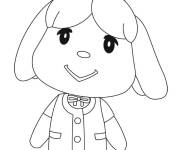 Coloriage Animal Crossing résidente Isabelle
