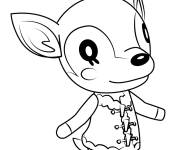 Coloriage Faune le cerf d'Animal Crossing