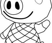 Coloriage Habitant cochon Animal Crossing
