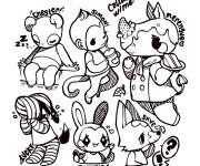 Coloriage Personnages mignons d'Animal Crossing