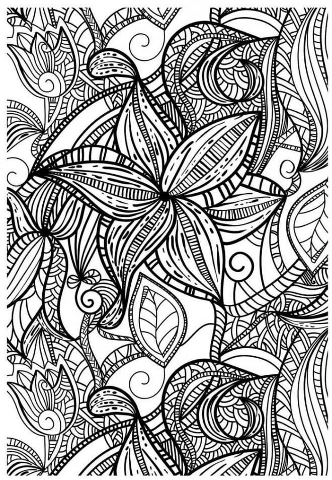 Coloriage Anti-Stress fleur dessin gratuit à imprimer