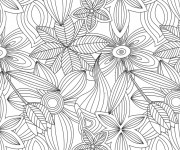 Coloriage et dessins gratuit Fleurs et Feuilles Anti-Stress à imprimer